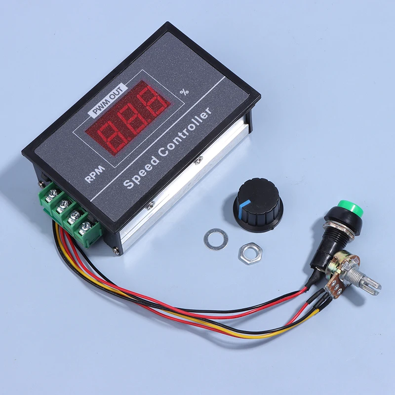 1Pc Dc 6-60V 6V 12V 24V 48V 30a Pwm Dc Motor Snelheidsregelaar Module Regelaar Snelheidsregelaar Met Klik Start Stop Schakelaar