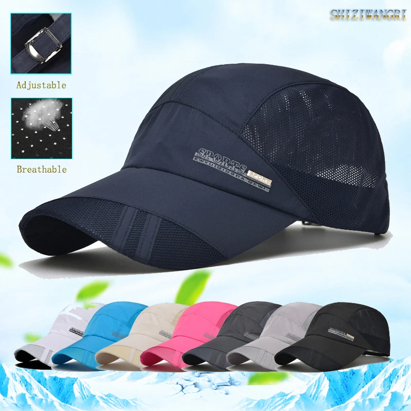 Dry Running Baseball Summer Mesh 8 Colors Cap Visor Mens Hat Sport Cool Fashion 2021 Hot Quick Outdoor Popular New