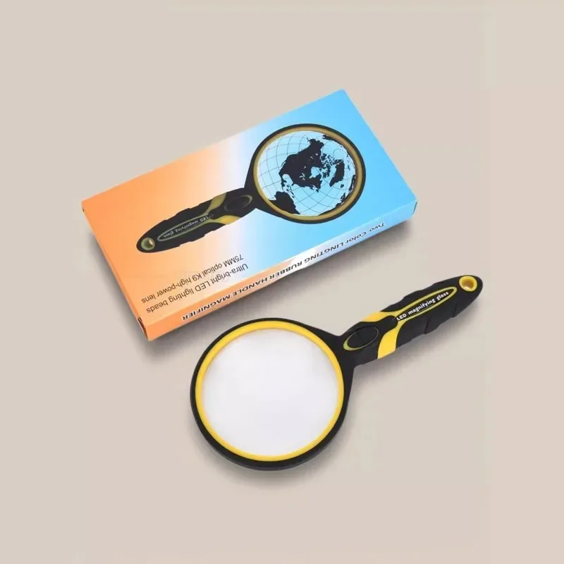 يده 5x التكبير البصري المطاط مقاومة للصدمات قبضة شاشة الهاتف المكبر نظارات مكبرة مع أضواء LED العدسة #6