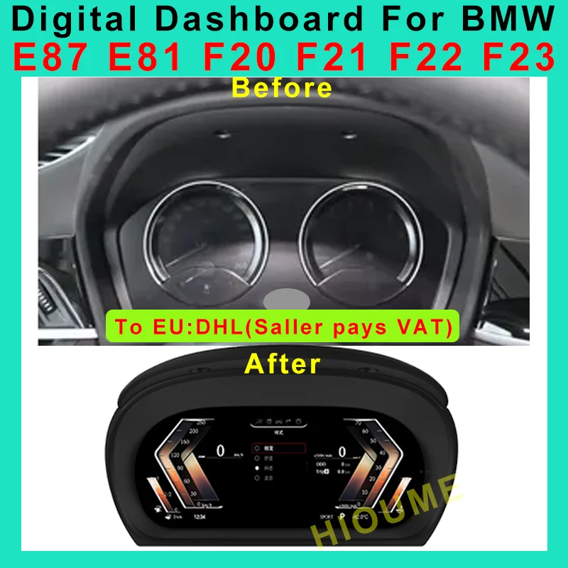 

2023 Digital Cluster Virtual Cockpit M Sport For BMW 1 Series E87 E81 F20 F22 F23 Car Multimedia Player Dashboard Speed Meter