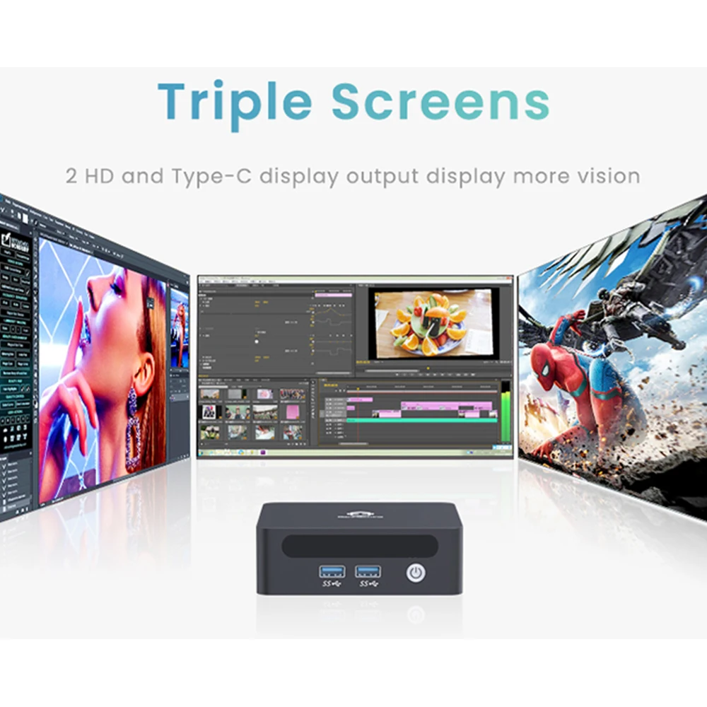 GenMachine Ryzen 3 4300U 새로운 미니 PC Windows 11 Pro 8GB 256GB/512GB DDR4 듀얼 채널 WIFI6 BT5.2 데스크탑 오피스 게임용 PC