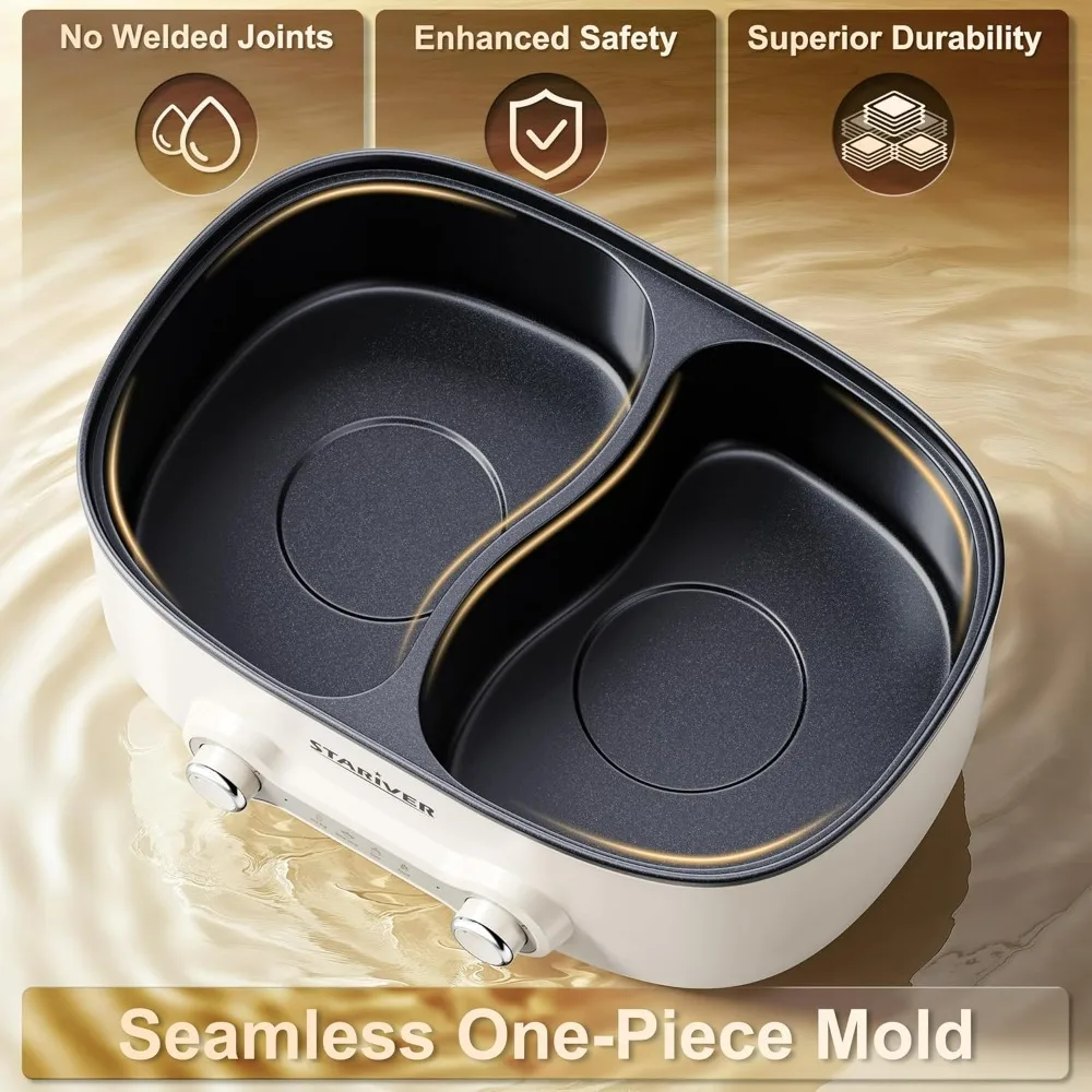 وعاء ساخن كهربائي سعة 7 لتر مع مقسم، وعاء شابو شابو مزدوج التحكم في درجة الحرارة بقدرة 1200 وات #5