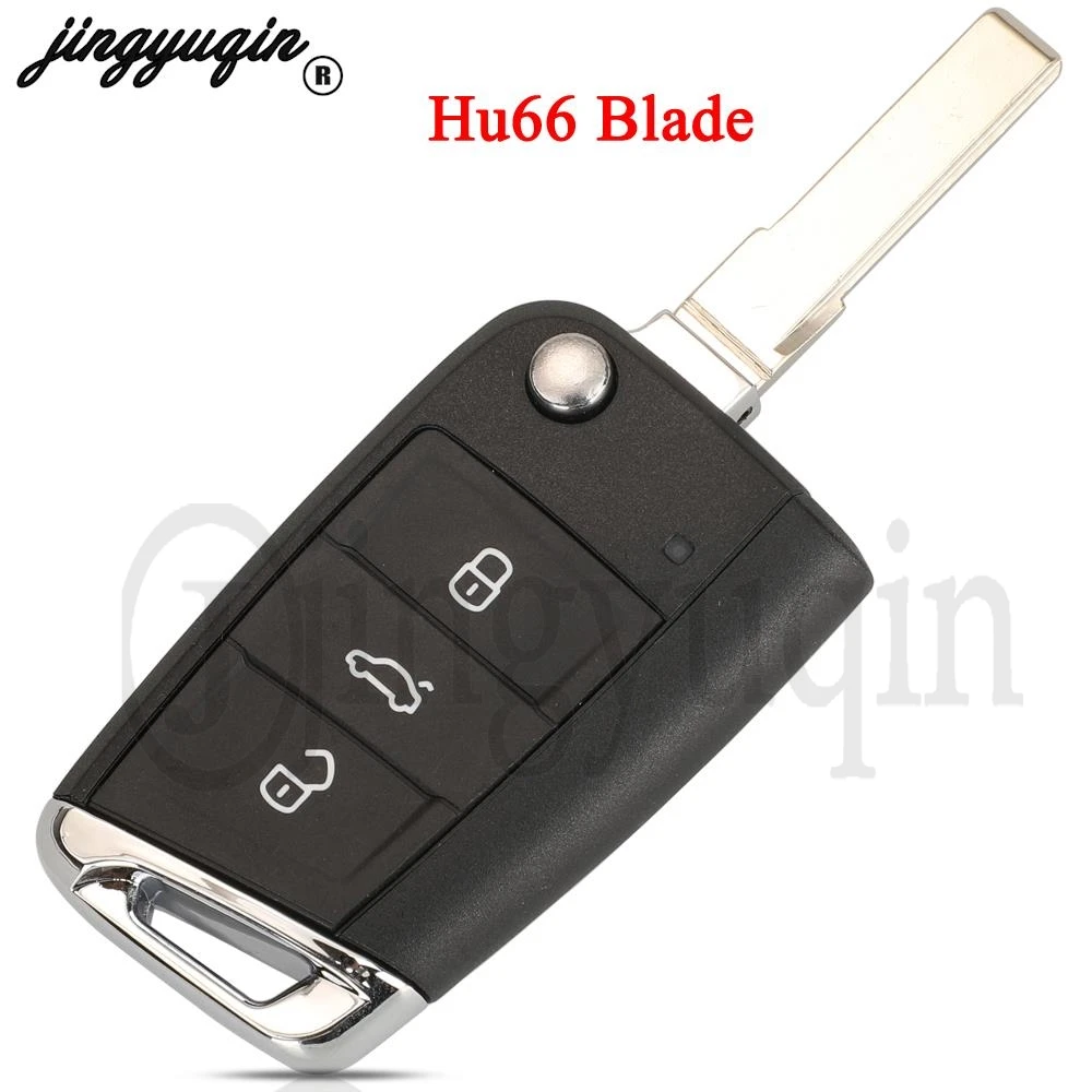 jingyuqin Keyless Go 315MHz Flip Remote Key MQB48 Chip For VW Volkswagen Polo Crafter Tiguan 5G6 959 752 AN / 5G6 959 753 AE/ BH