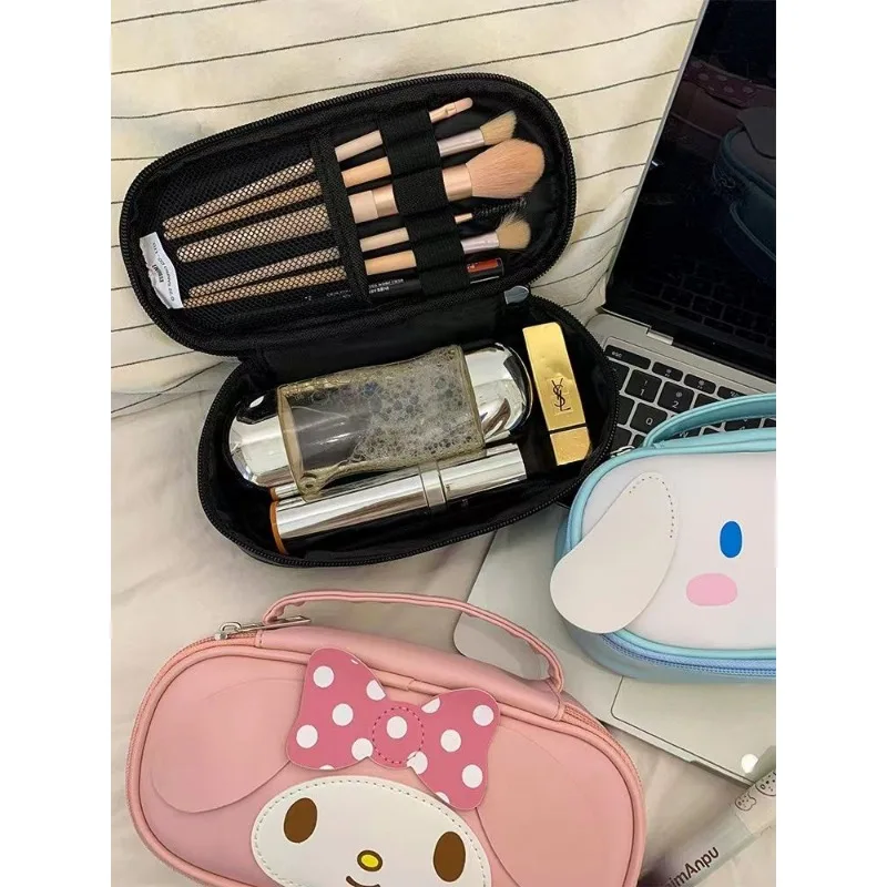 Kuromi Cute Sanrio Pencil Bag borsa per cosmetici di grande capacità borsa per cosmetici con scatola di cancelleria per matite di alta qualità alla