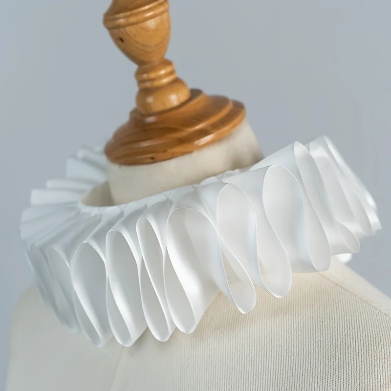 Renaissance Detachable Ruff Fake Collar Vintage Court Costume Accessory Cosplay Decor for Halloween Drama and Stage Performance