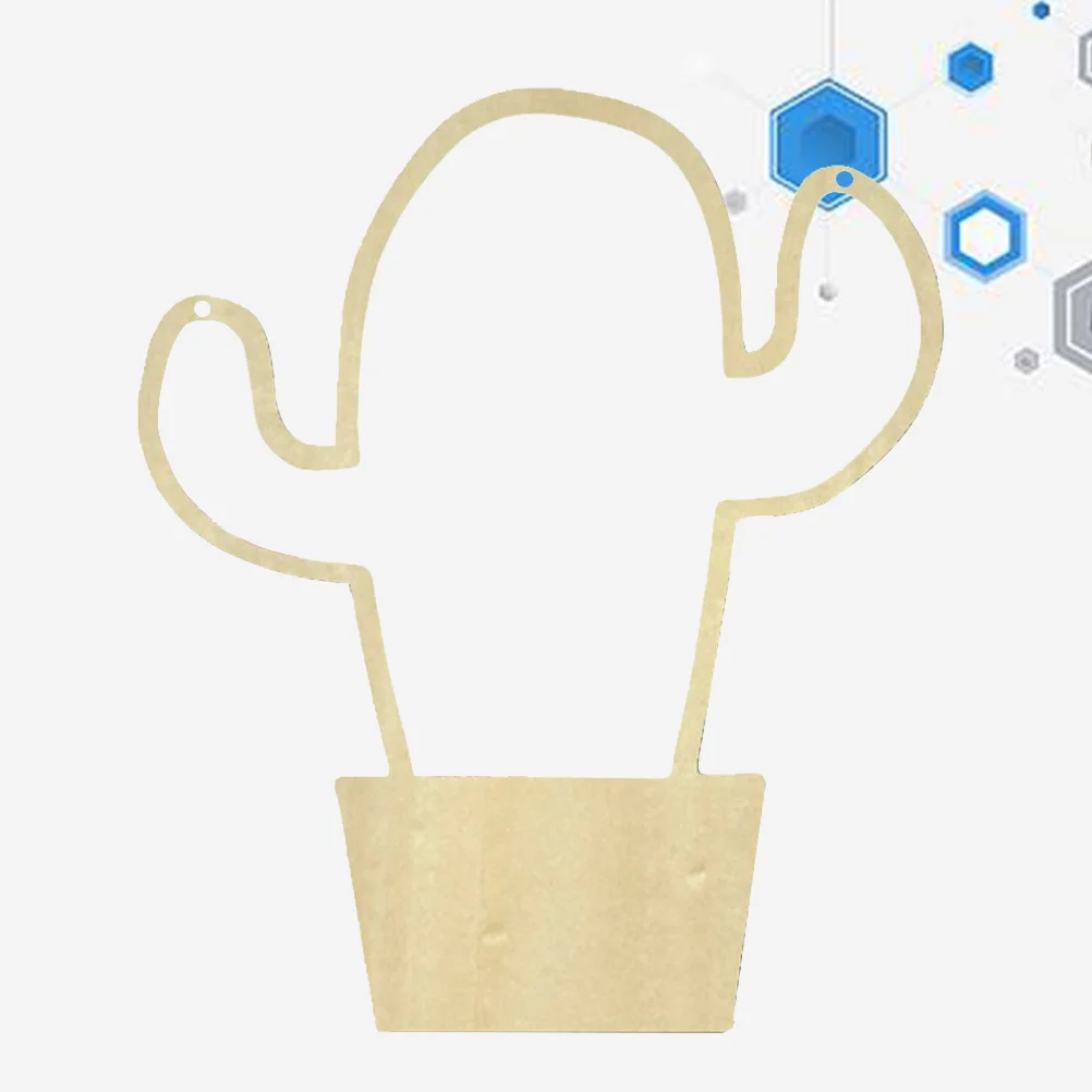 

Acrylic Wall Mirror Hanging Mirror Wooden Frame Cartoon Style Cactus Shape Safe Acrylic Light Reflective Surface