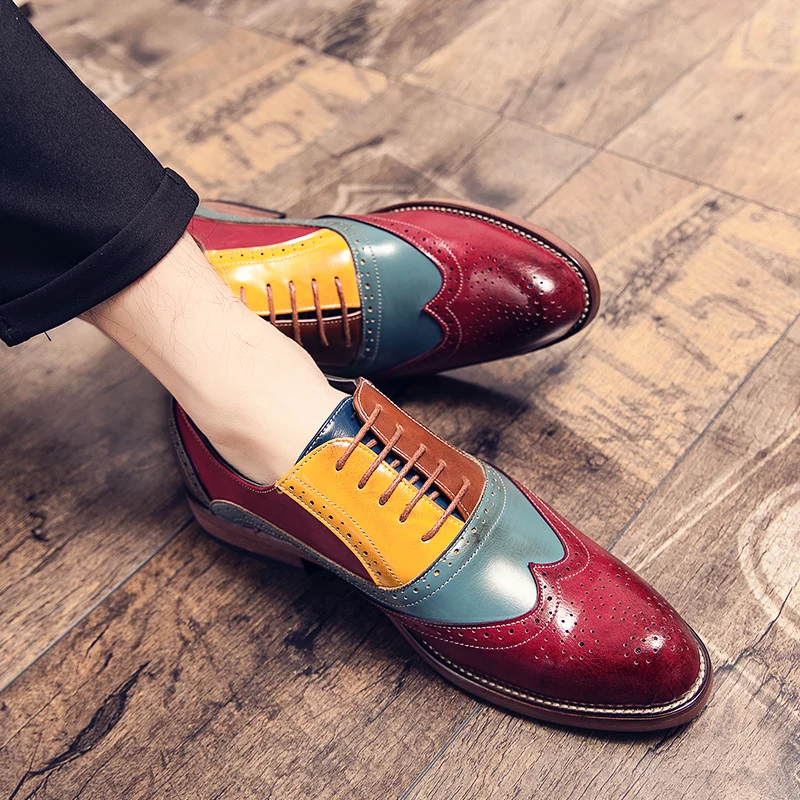 Handmade Mens Dress Designer Bullock Leather Fashion Wedding Italy Office Party Luxury Brand Shoes for Men Loafers Male Shoes 48