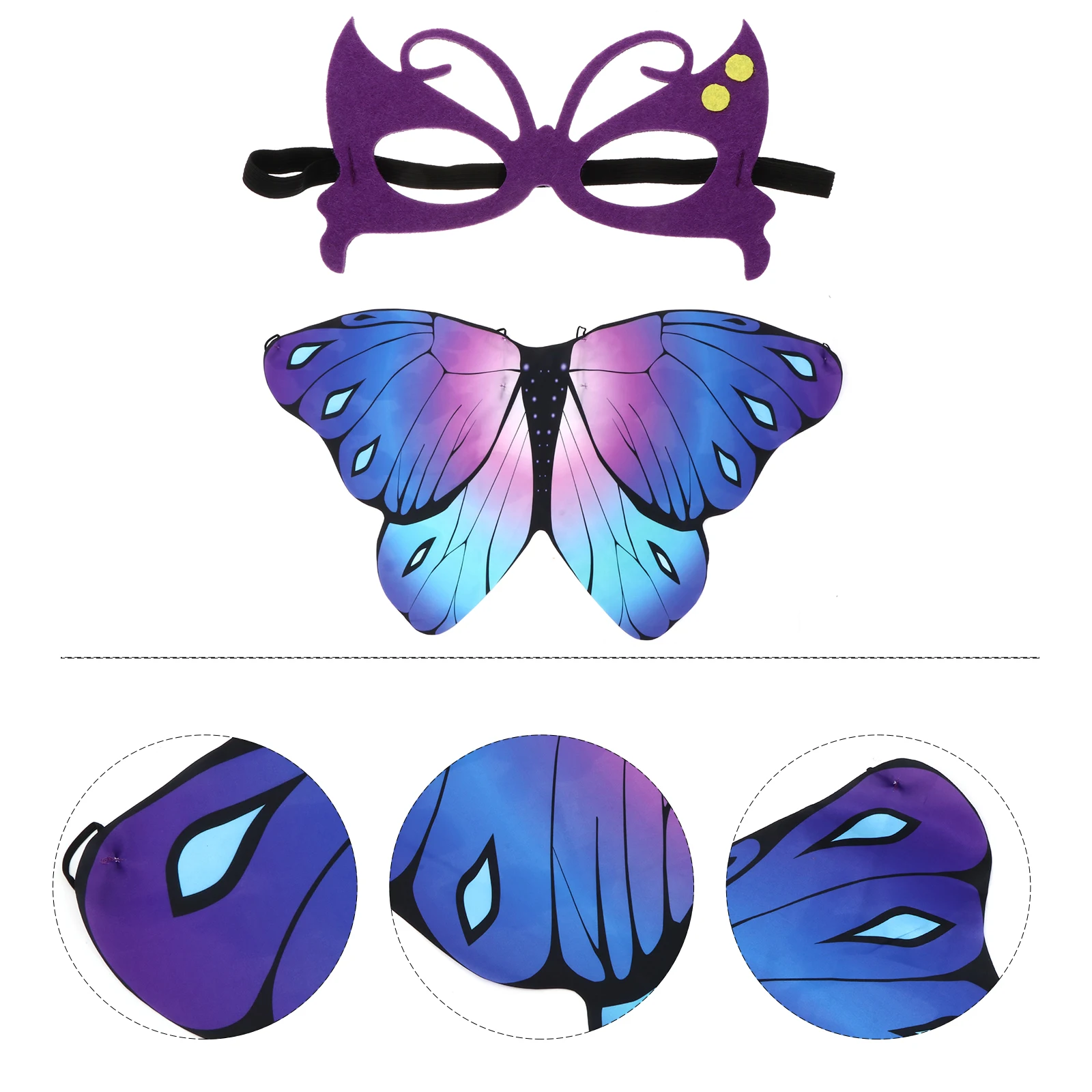

2 pcs Butterfly Wings Cape Soft Kids Halloween Costume Party Dress Photo Prop Performance Cosplay Cloak Premium Material Role