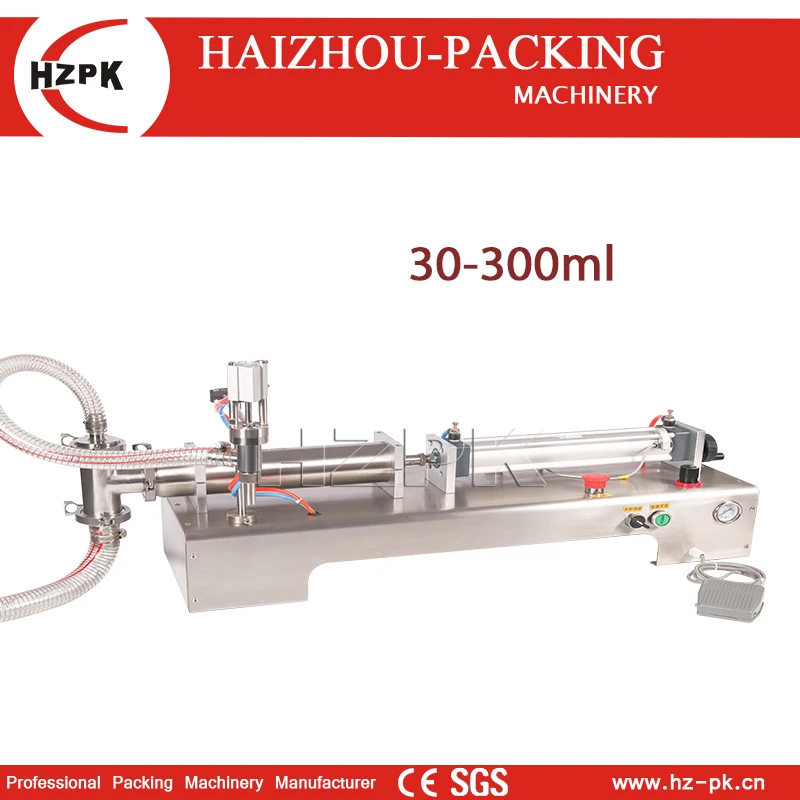 HZPK High Efficiency Semi Auto Liquid Filling Machine Horizontal Design Accurate Filling for Liquids Juices and Milk G1WYD300