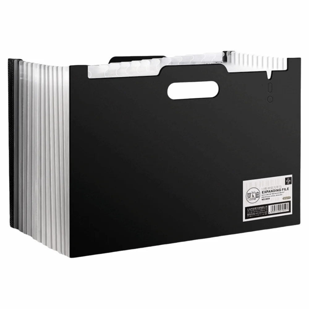 13 Pockets Expanding File Folder A4 Vertical Accordion Document Organizer Handheld Large Capacity Test Paper Storage Bag