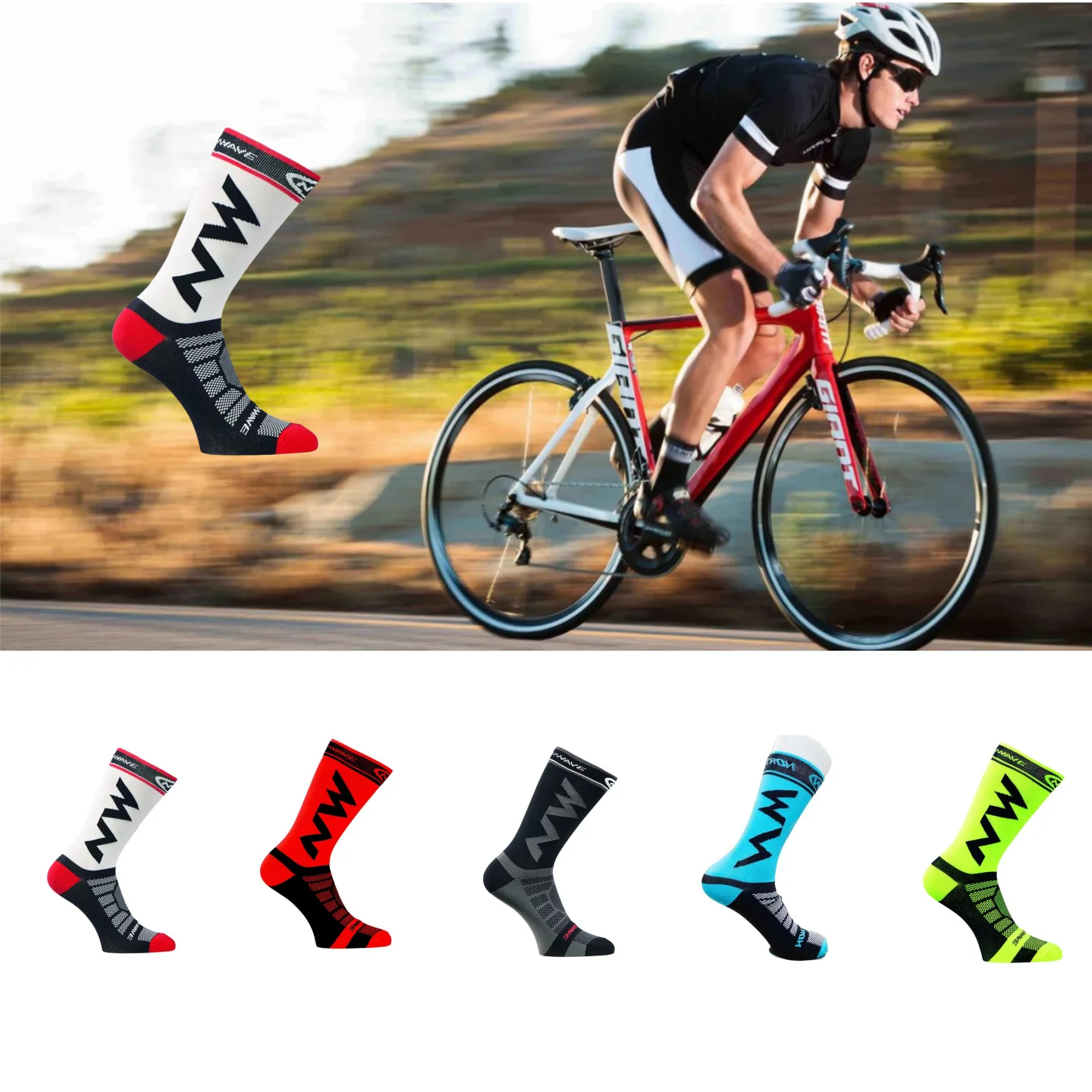 1 Pair Outdoor Running Training Cycling Socks Outdoor Sports Marathon Socks Soccer Socks Basketball Socks