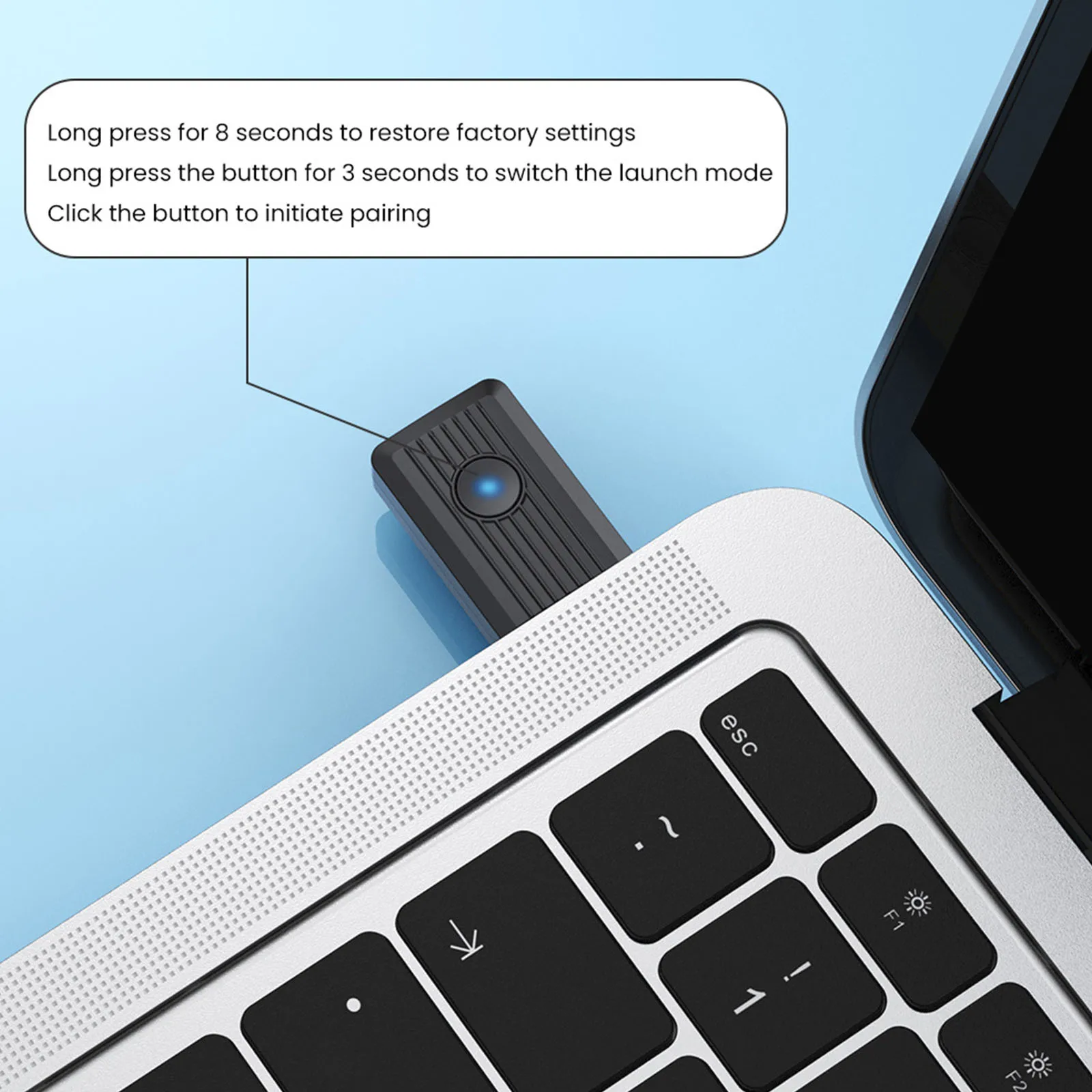 BT 6.0 Type-C Audio Transmitter Auracast LE Audio AptX HD Adaptive Plug And Play for PC Gaming Console TV