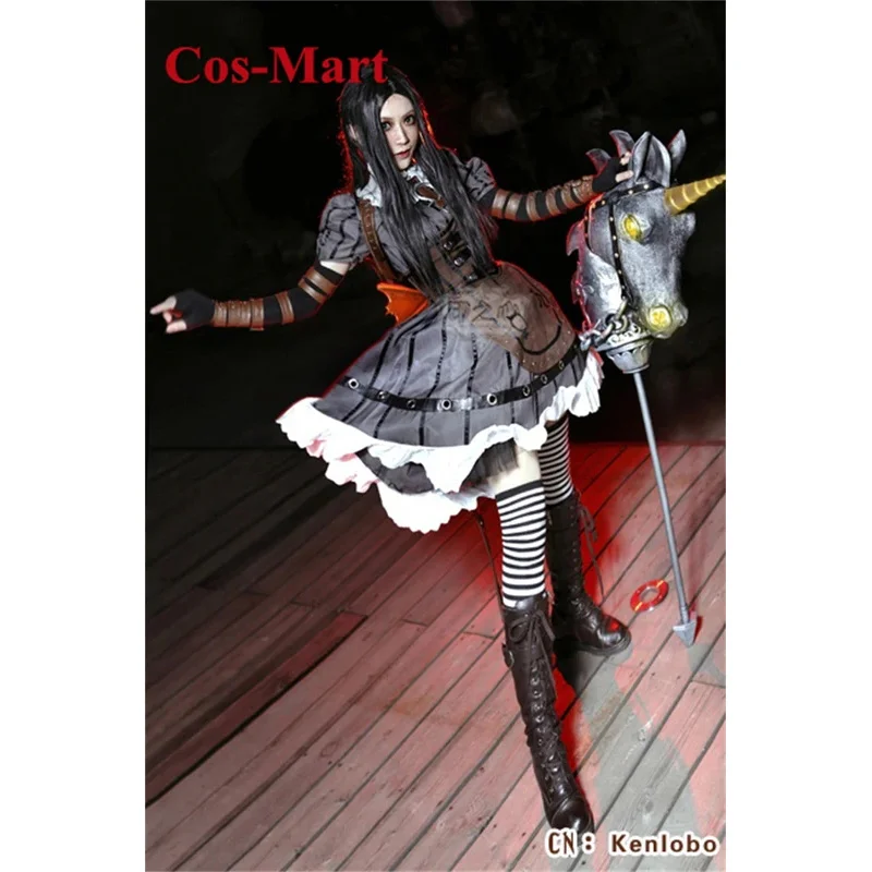 كوس مارت أنيمي أليس: الجنون يعود أزياء تنكرية ملابس بخارية زي قتال موحد ملابس لعب الأدوار للحفلات