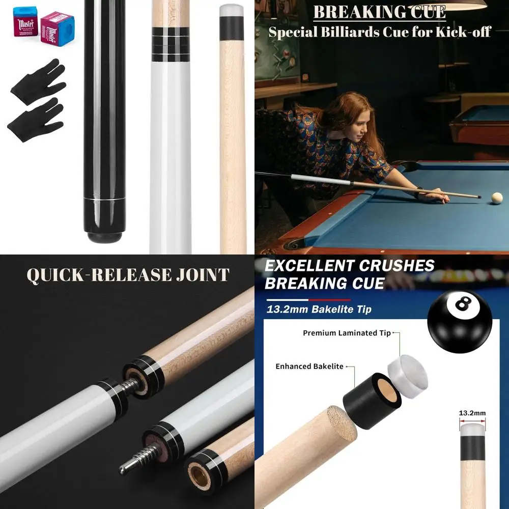 

2-in-1 Heavy Hitter Jump Break Pool Cue Stick, 23-25oz to 28oz, 3-Piece Canadian Maple Wood