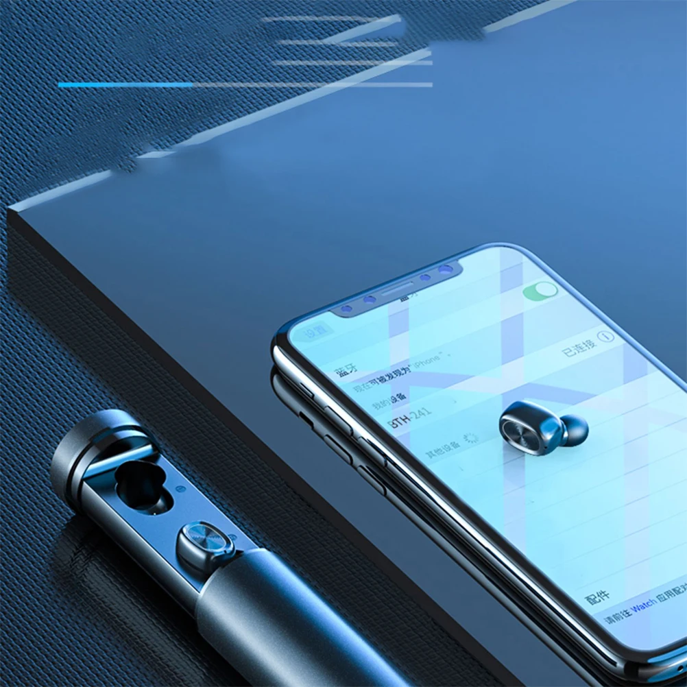 

Wireless Earbuds Headphones Charging Case Waterproof LED Display Graphene Diaphragm Touch Control Black