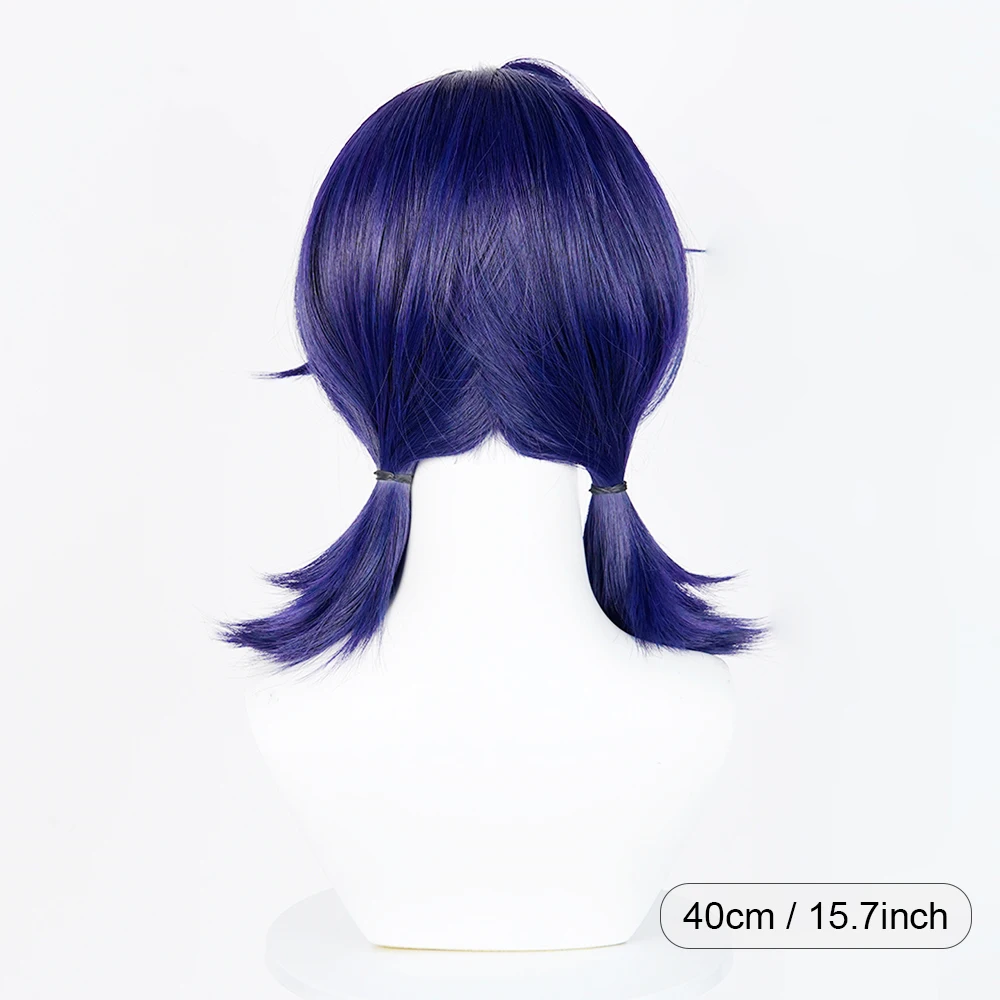 Short Straight Purple Anime Game Cosplay Belle Wigs with Bangs Synthetic Fluffy Heat Resistant Wig for Daily Party