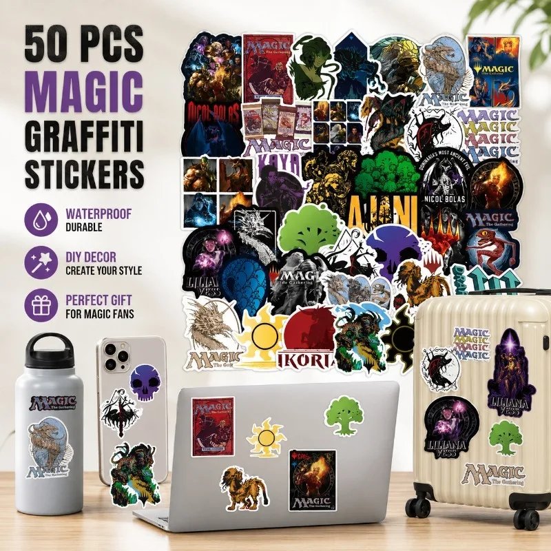

50Pcs Magic Graffiti Stickers Stylish Decor Decals Waterproof Vinyl Art Decoration for Phone Skateboard Luggage DIY Personalized