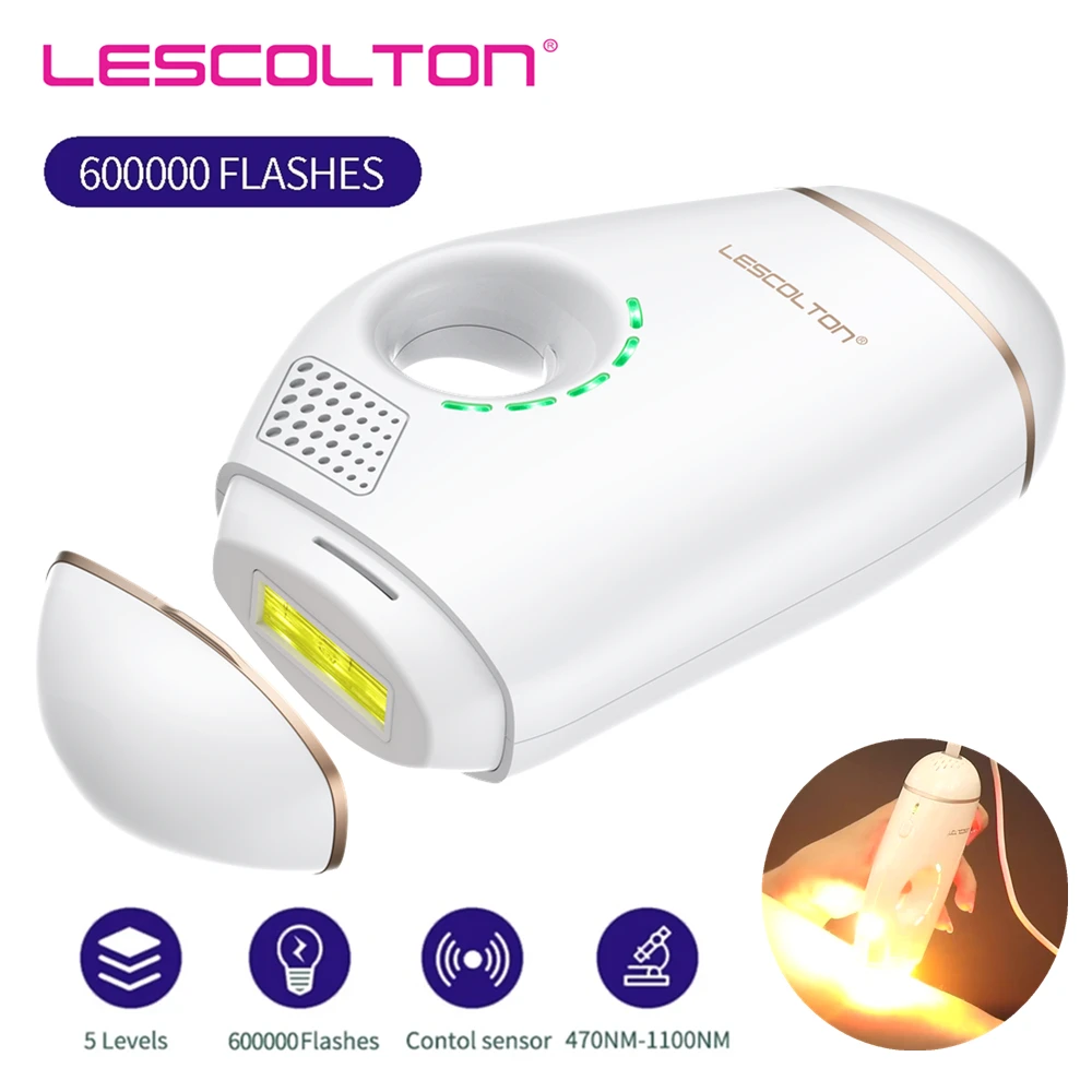 Lescolton-nova máquina depiladora a laser para remoção permanente de pelos, foto elétrica, remoção indolor de pelos, ipl, 600000 flashes