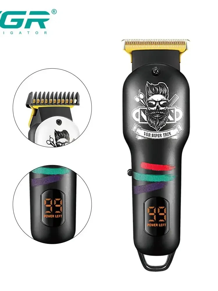 VGR الشعر المتقلب اللاسلكي آلة حلاقة اللحية الكهربائية USB مقص الشعر المهنية الحلاق قابلة للشحن المتقلب للرجال V-971