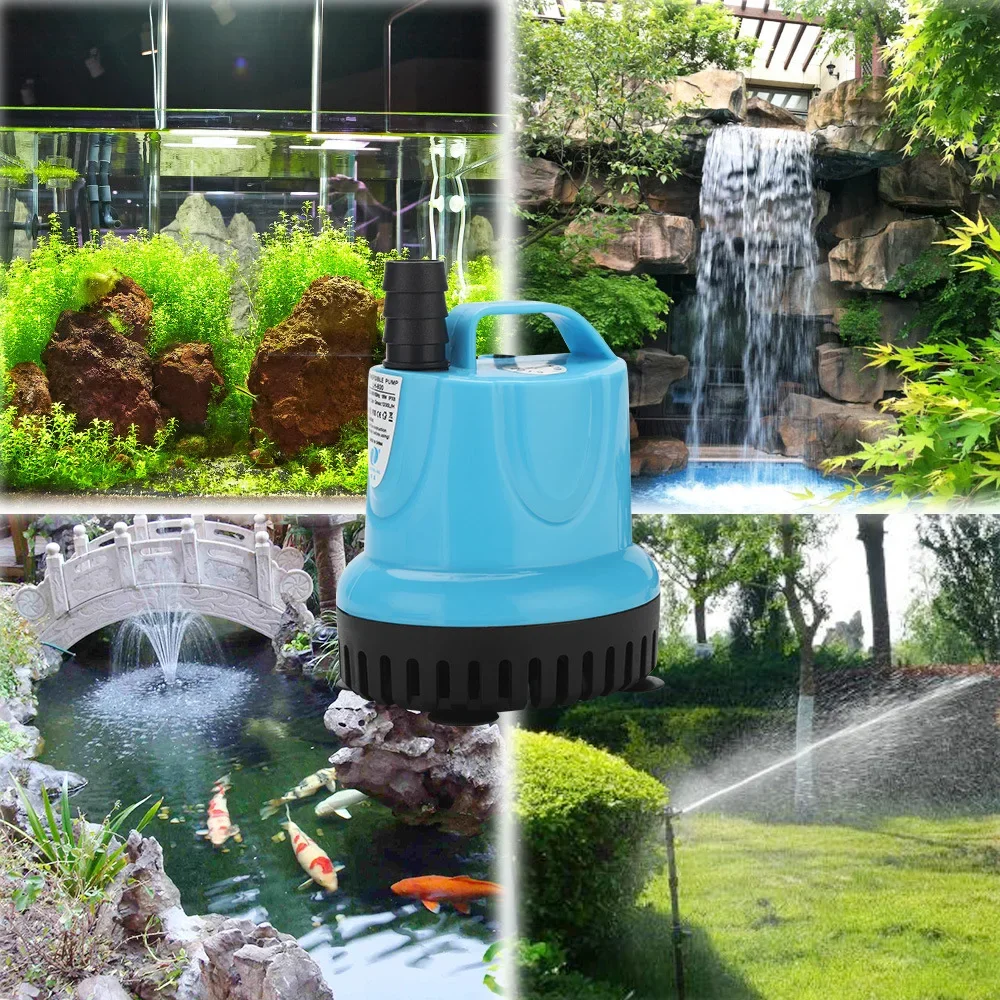 Submersible Fountain Pump Super Silent Fish Pond Filter Aquarium Bottom Suction Pump Replacement Pump