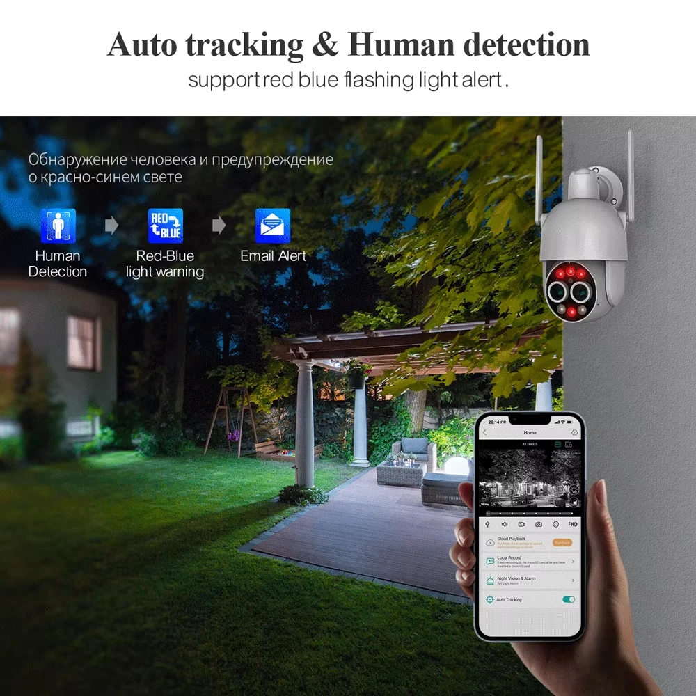 Techage-Système de sécurité de surveillance sans fil, 8 canaux, 8MP, PTZ, lentille pour touristes, détection humaine, audio bidirectionnel, suivi automatique, WiFi, ensemble de caméras NVR