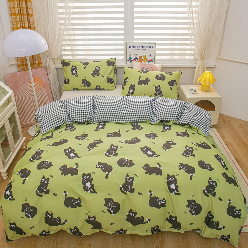 

Duvet Cover with Pillowcase Simple Style Quilt Cover Set Adults Kids Comforter Cover Soft Bedding for Home 이불커버세트