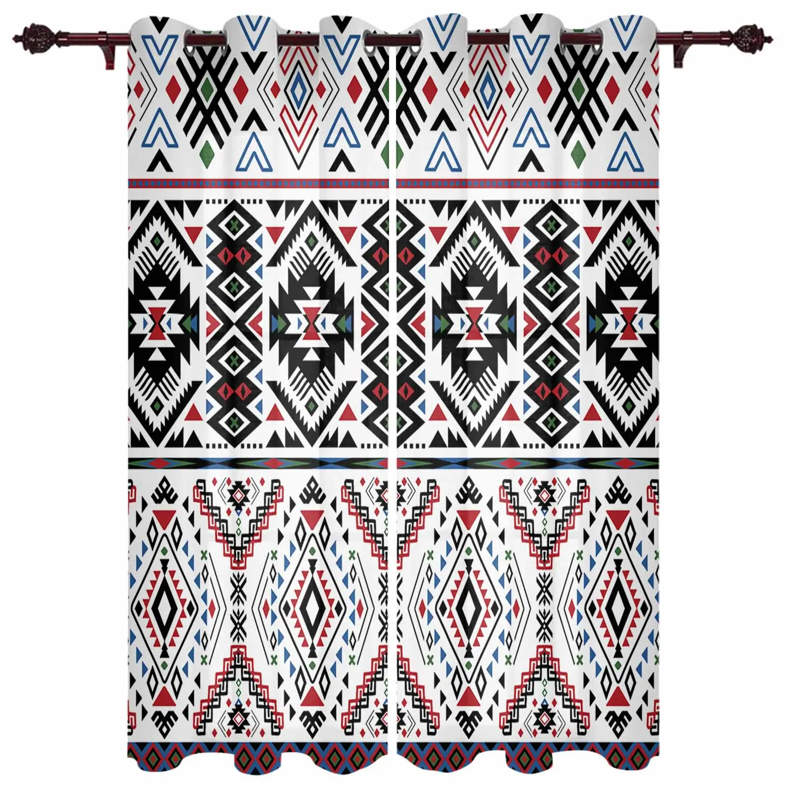 

Tribal Style Weaving Folk Art Aztec Navajo Curtains for Living Room Hotel Decor Window Treatment Luxury Drapes In Home Bedroom