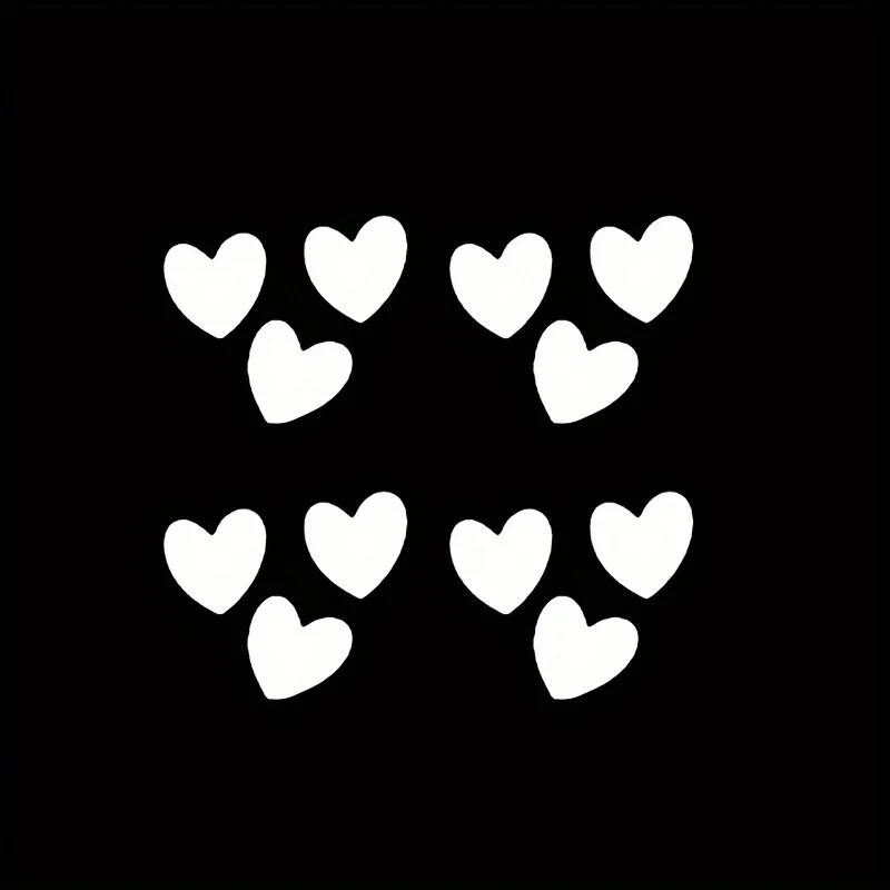 

4PCS/SET Heart Pattern Decorative Decals (Black/White Choices) Self-Adhesive for Car Vehicle & Electronic Device Personalized