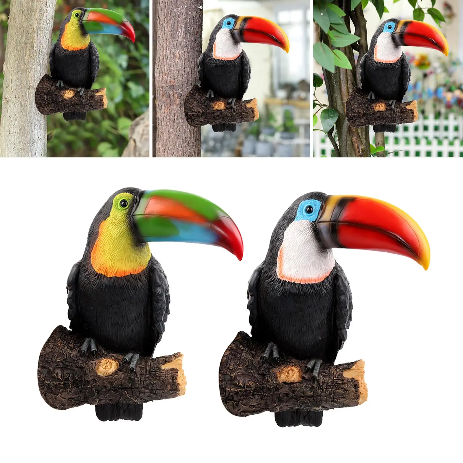 

Simulation Toucan Model Decor Courtyard Bird Figurine Tropical Outdoor Tree