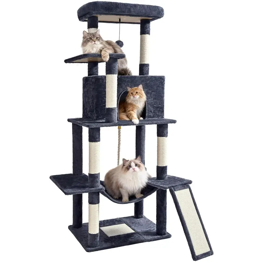 

Craft Cat Tree 63 Inch Cat Tower for Indoor Cats, MultiLevel Cat Tree for Large Cats 20 lbs Heavy Duty Cat Tower with Sisal Scra