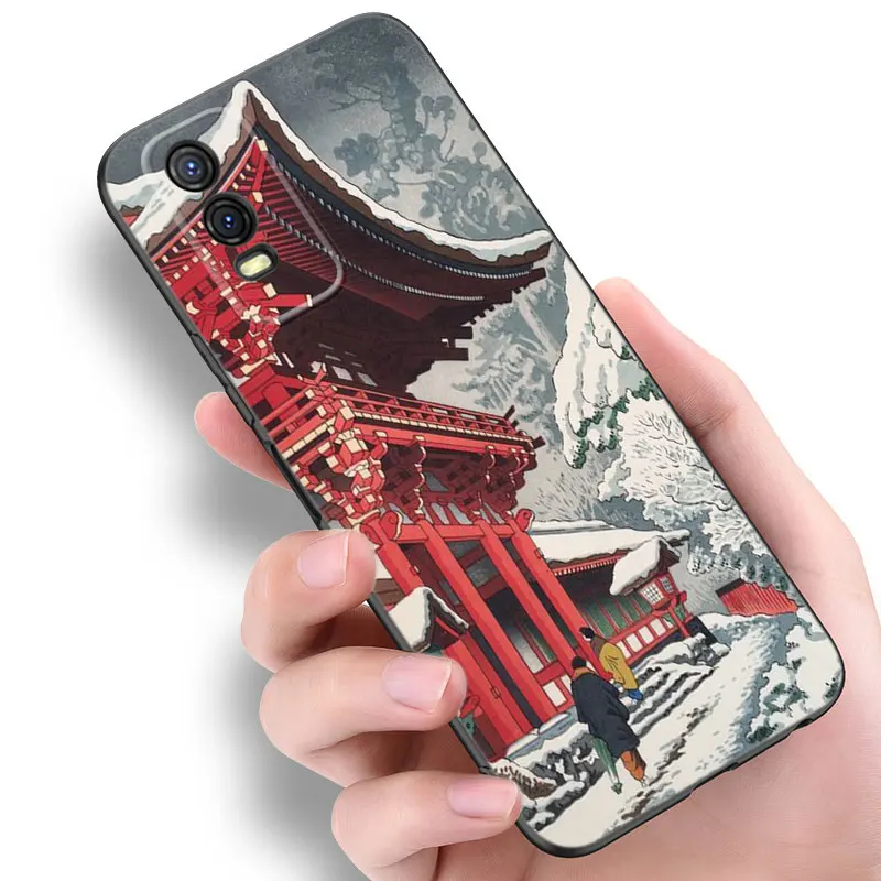 Ukiyo-e Japanese Style Art Silicone Phone Case For V27 V30 Pro V29e Y27 Y55 Y78 5G Y02S Y15S Y17S Y21S Y33S Y76S Y16 Y22 Y35 Y36