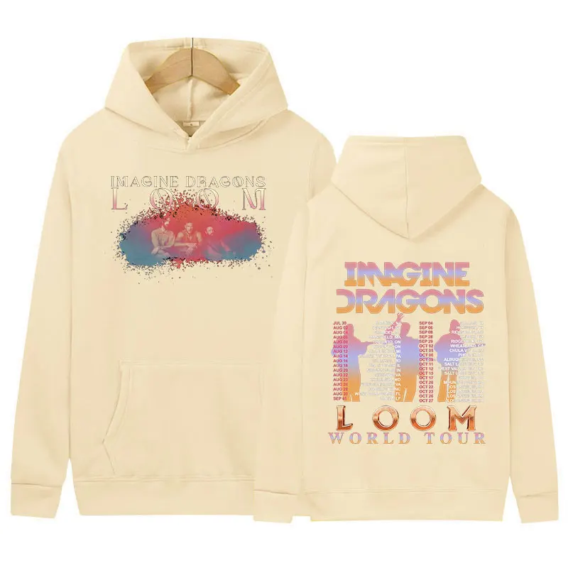 Rock Retro Imagine Dragons L00m World Tour 2024 New Hoodie Men\'s Women Hip Hop Fashion Pullover Oversized Sweatshirt Streetwear