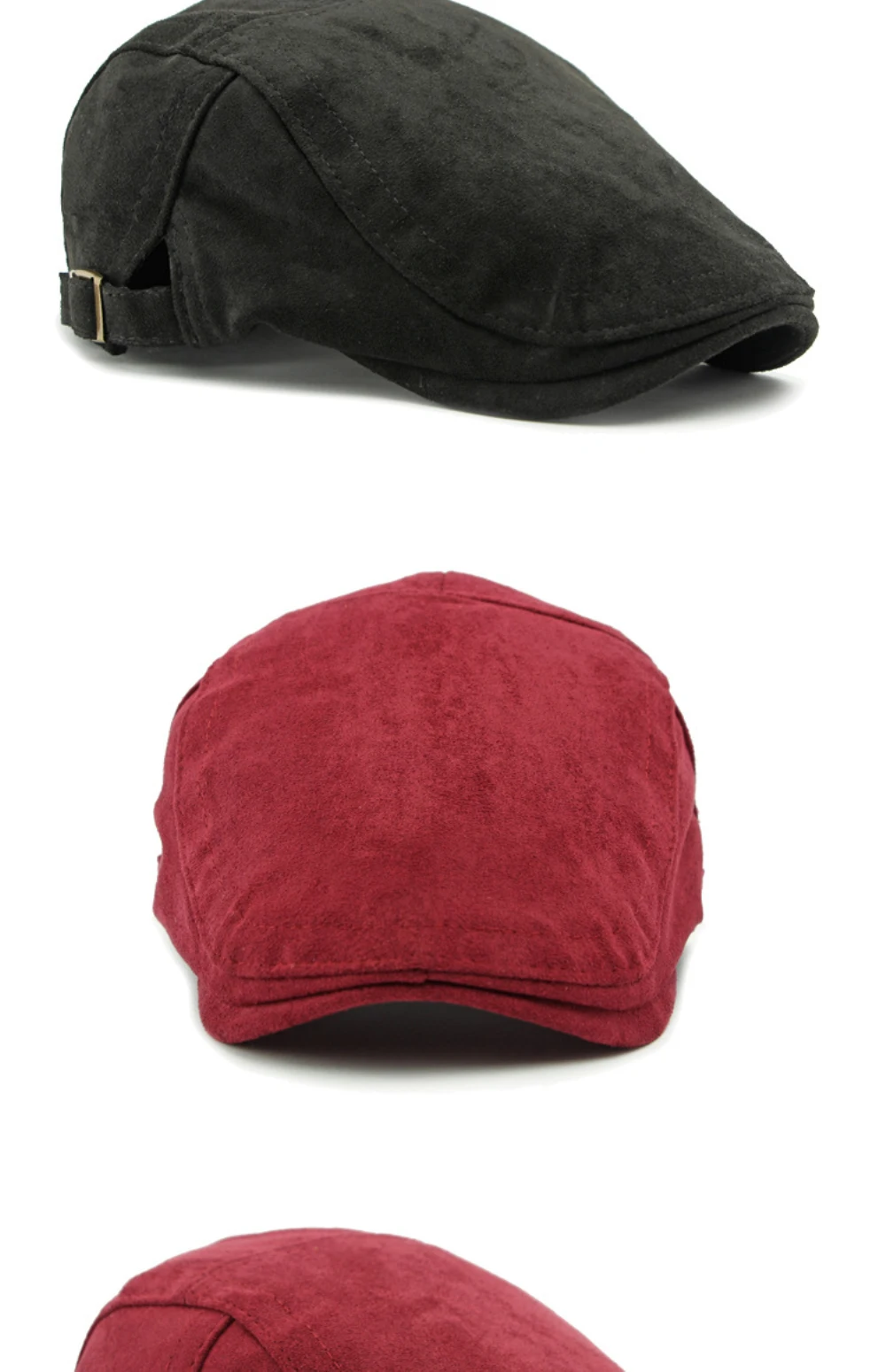 HT4954 Retro-Künstler-Maler-Baskenmütze aus Wildleder, verstellbare Ivy-Flatcap für Herren und Damen, Frühling, Herbst, Winter, Baskenmützen – Detail 7
