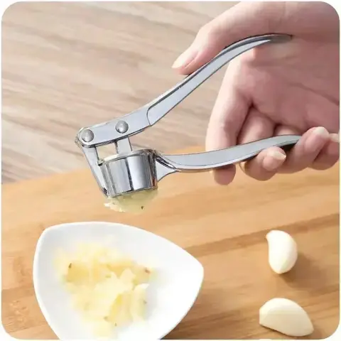 6.10in Stainless Steel Garlic Mincer - Dual-Use Garlic Press & Nut Cracker