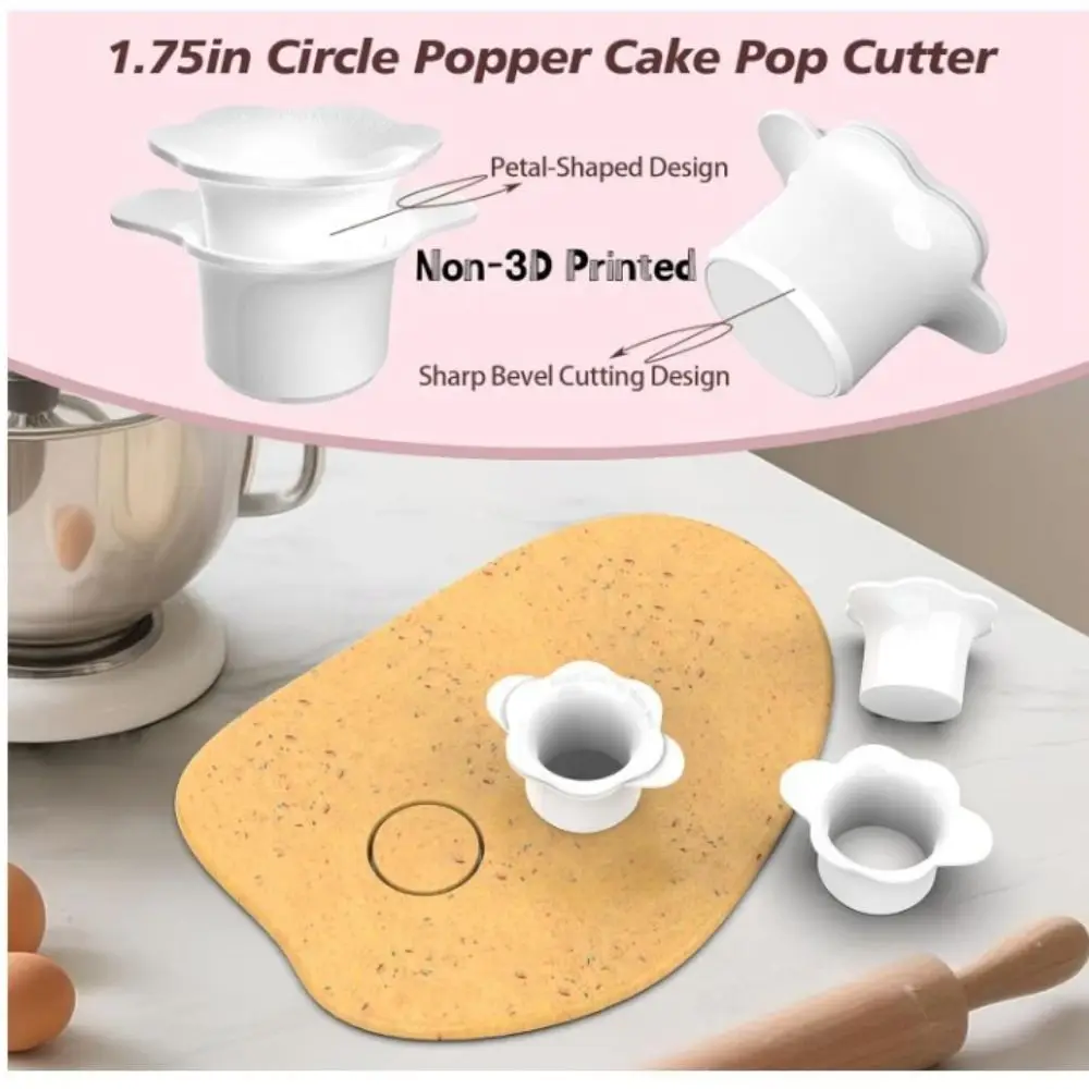 Circle Shape Circle Cake Pop Mold Set DIY Dessert Tool Handmade Round Cake Pop Mold Cake Stick Push Rods with Base Tray view 2