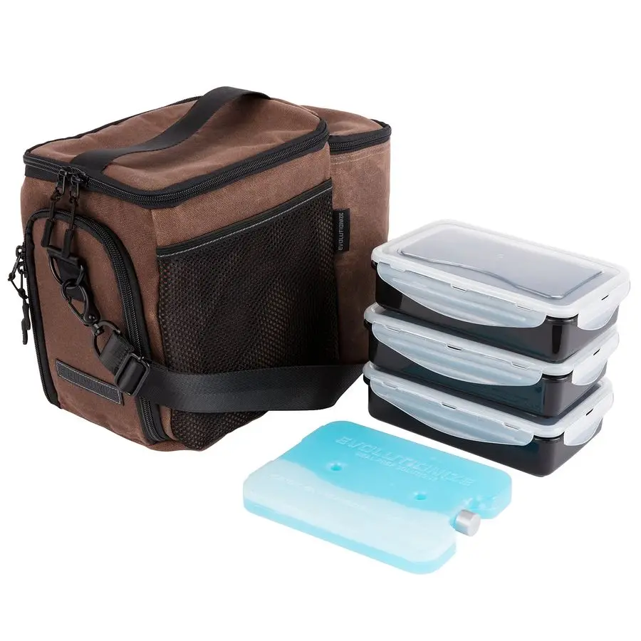 

Meal Prep Bag Full Meal Prep Lunch Box Management System includes Portion Control Meal Prep Containers Ice Pack 3 Meal Insulated