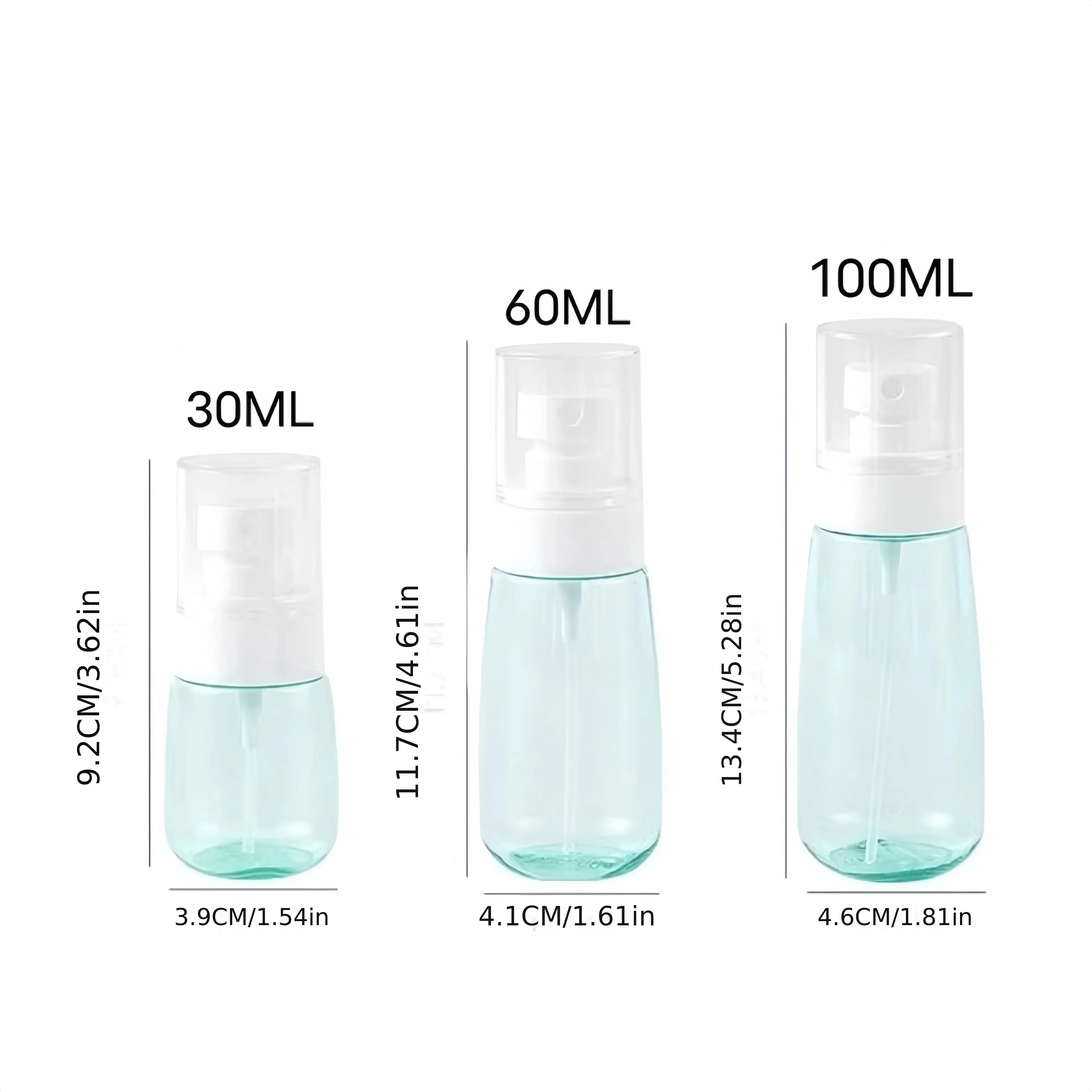 Tragbare klare Sprühflasche für Reisen, 30/60/100 ml, Parfümzerstäuber, Spenderflasche, Nebel, Toner, Lotion, leere nachfüllbare Flaschen – Detail 1