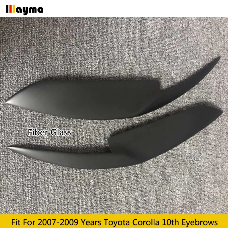 Carbon Fiber Headlight Cover Eyelid Eyebrows For Toyota Corolla 10th 2007 - 2009 Fiber Glass FRP Front Light Decorative Sticker