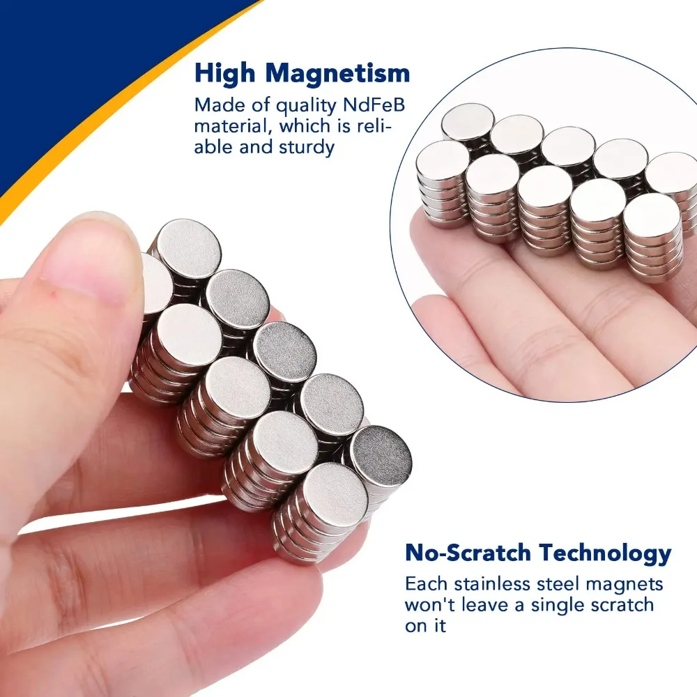 Super Strong Neodymium Disc Magnets, Powerful Rare Earth Magnets for Fridge, DIY Building, Scientific Craft, Office Magnets