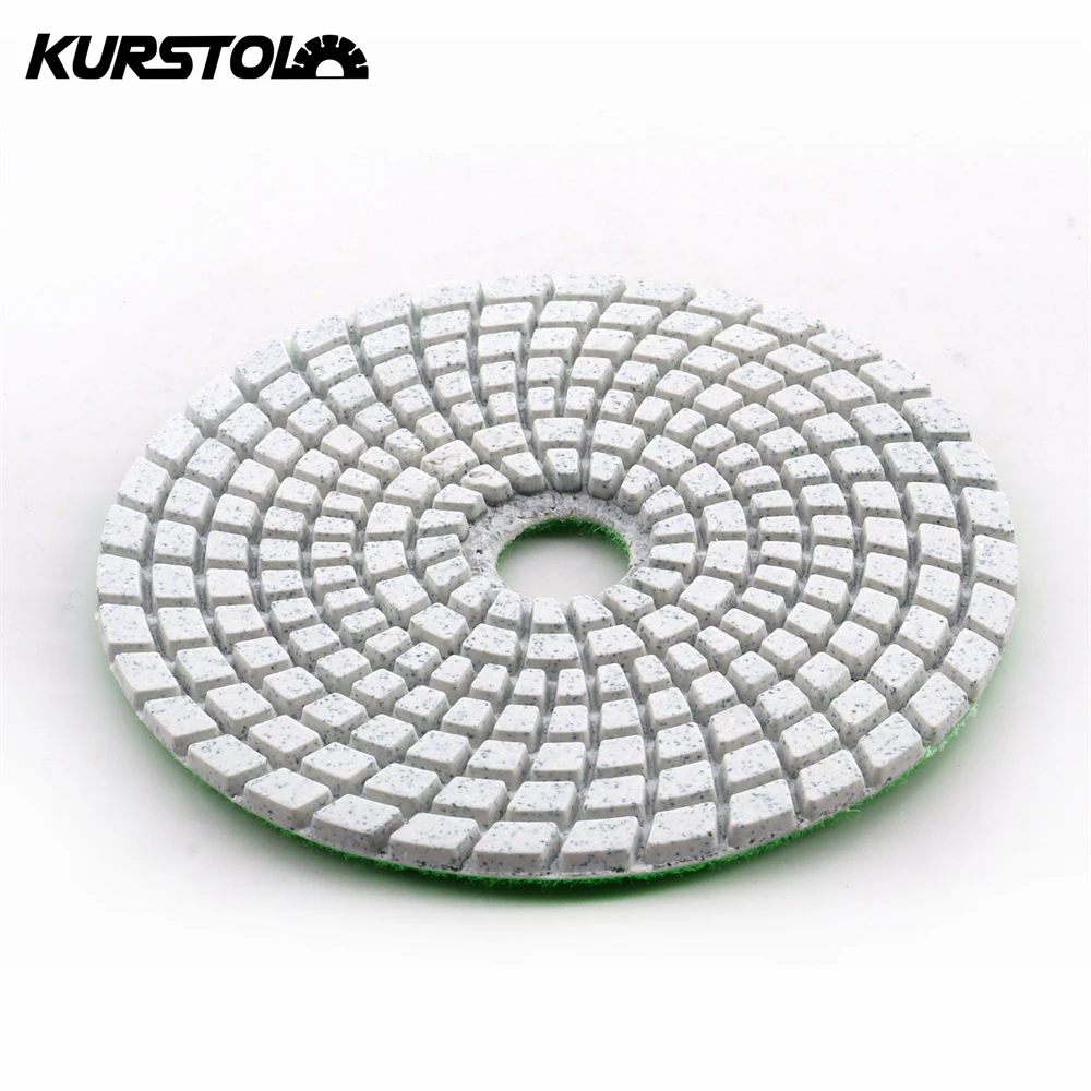 Imagem -03 - Kurstol-almofadas de Polimento Molhado de Diamante Disco de Lixa Granito Mármore Resina Lixadeira 100 mm Grit100 10 Pcs