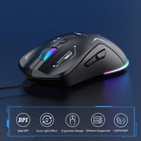 Onikuma  Wired Gaming Mouse, RGB Gaming Mouse,PC Gaming Mice with Rainbow Optical Effect 7 Buttons for PC/Laptop/Windows/Mac