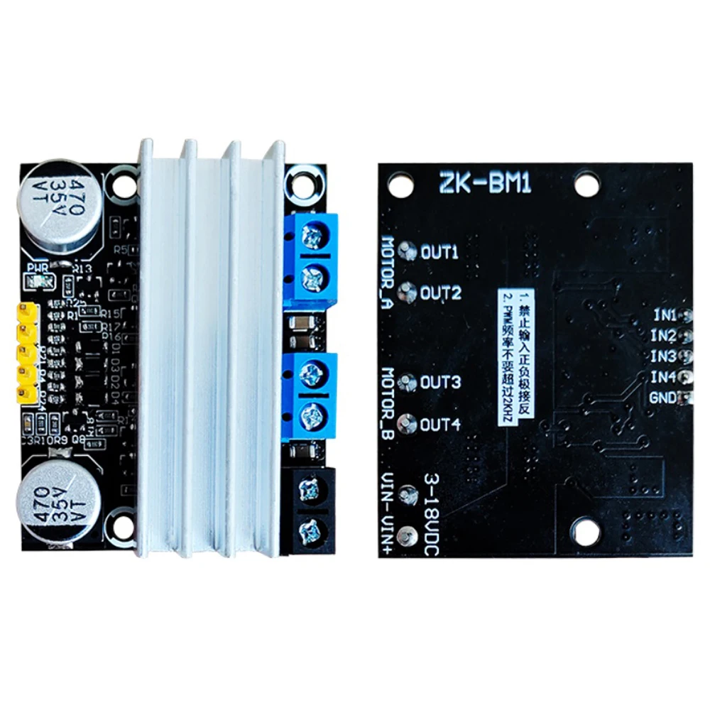 10A Dual H-bridge DC Motor Driver 3-18V Forward and Reverse Driver Module PWM Speed Dimming Controller Board Low Voltage