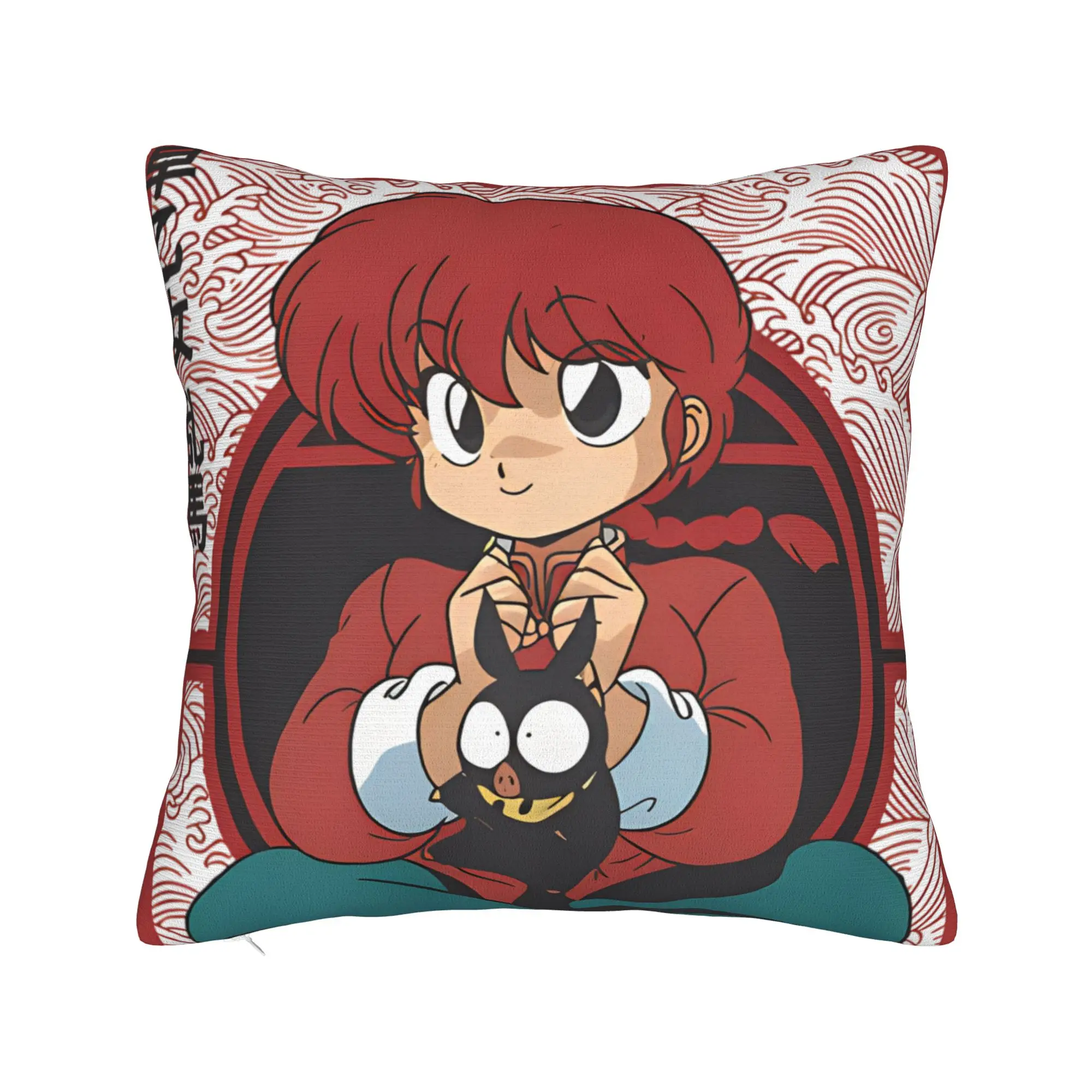 Ranma Saotom Anime Square Pillow Covers Polyester Sofa  Cushion Cover Cool Decorative Throw Pillow Case 45*45