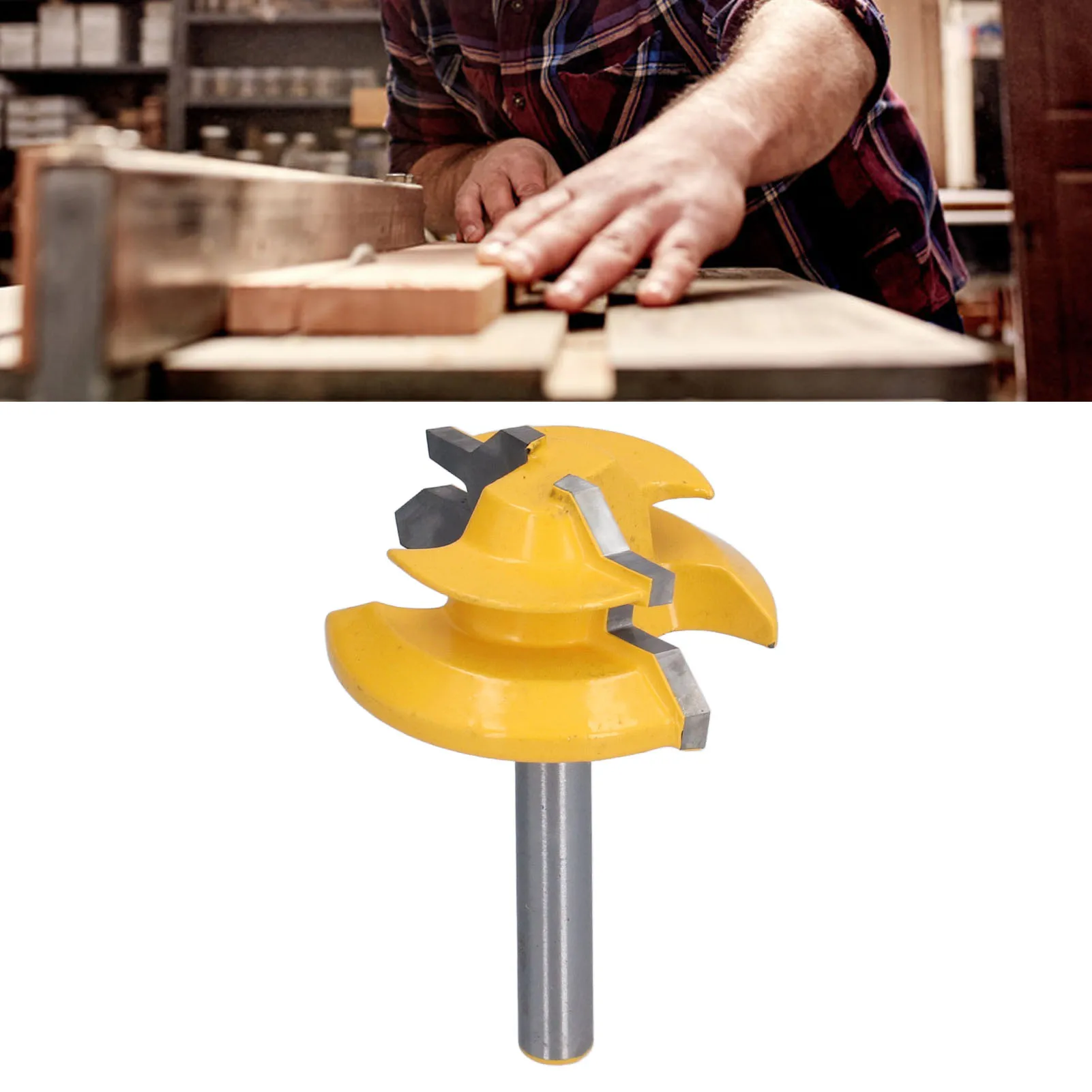 

45° Lock Miter Router Bit 6mm Shank Woodworking Tenon Cutter Power Tool for Wood Furniture Cabinet DIY