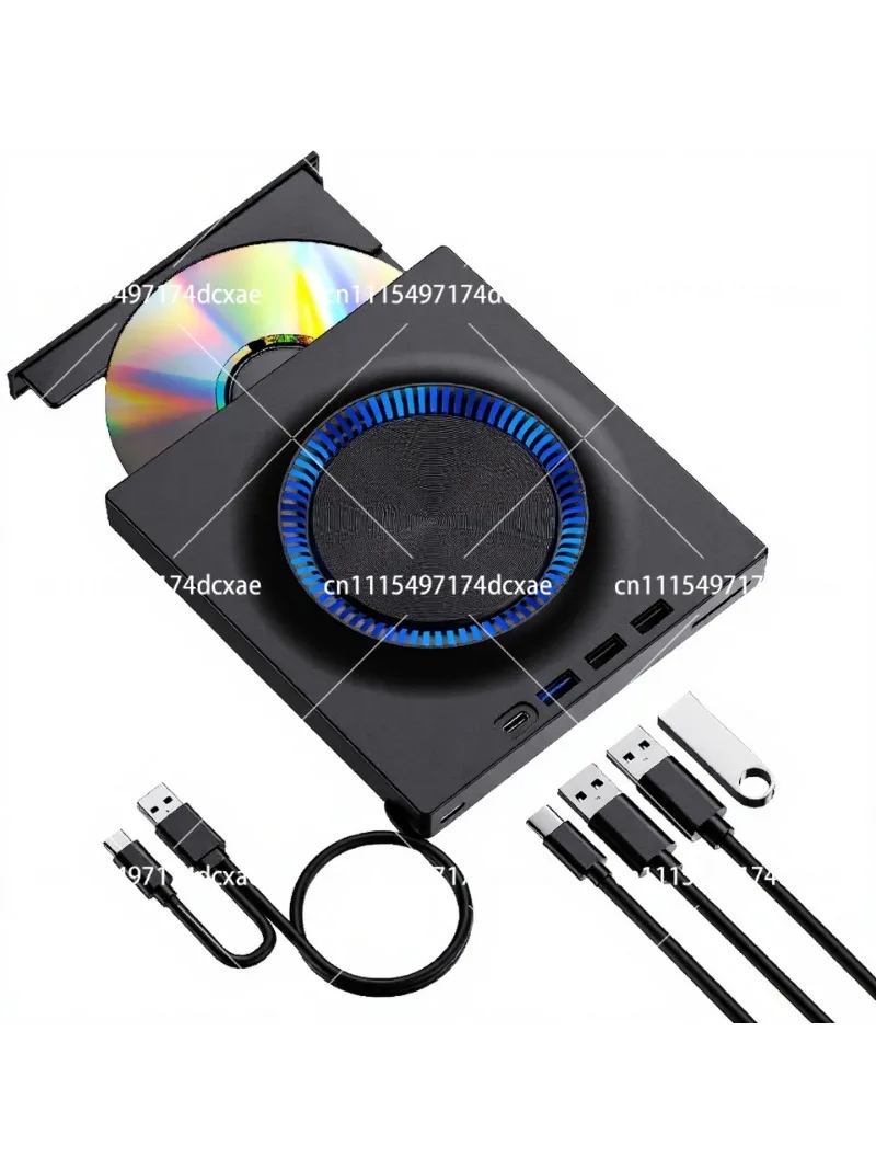 External 7-in-1 Multi-Function Card Reader USB Type-C Interface SD TF Memory Card Optical Drive Recorder