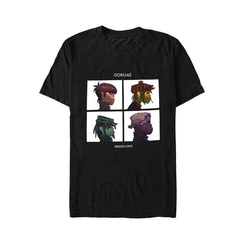 

Gorillaz Demon Days T-shirt - Retro Band Heavy Metal Rock Street Hip-hop Art Lovers Luxury Brand T-shirt Unisex