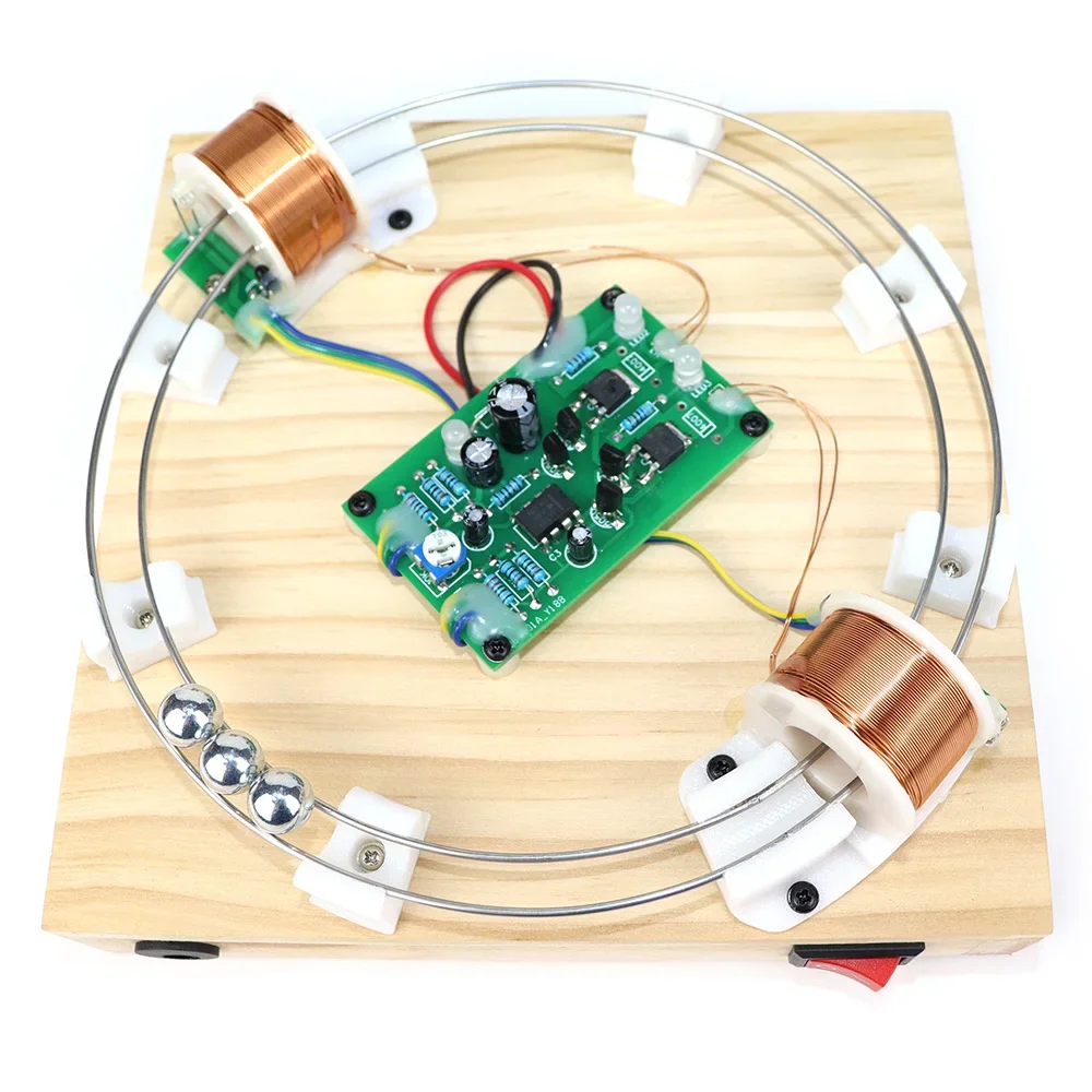 DIY Electromagnetic Accelerator Electromagnetic Induction Iron Ball Ring Motion Magnetic Force Physics Experiment Teaching Model
