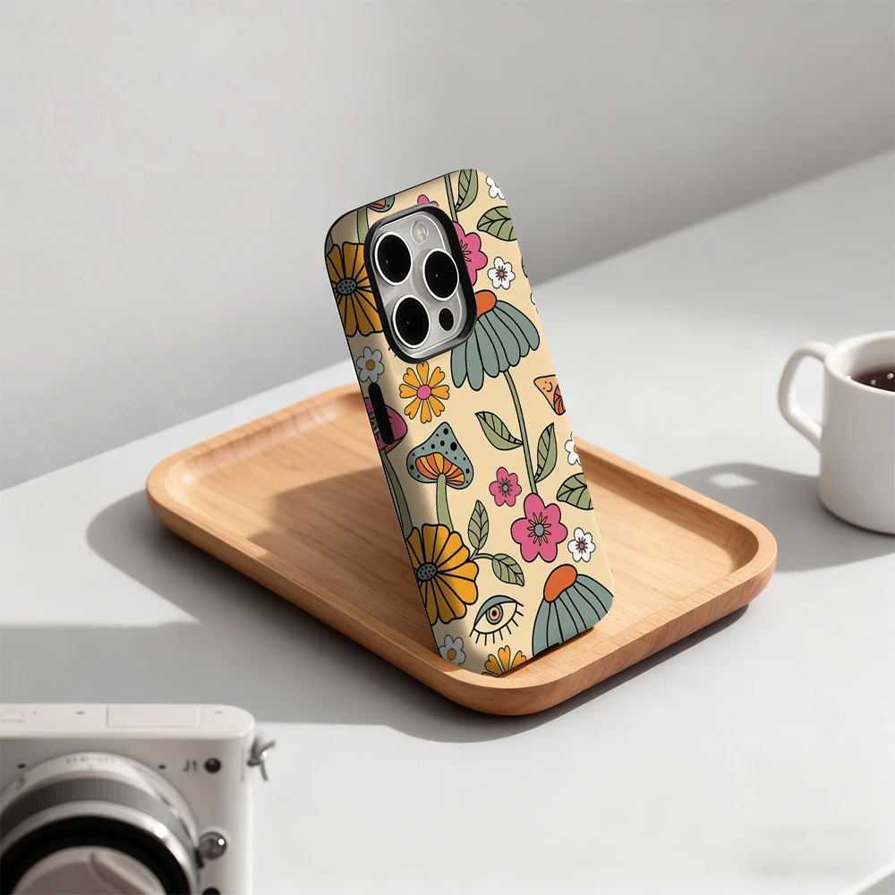 Custodia per telefono Hot Boho Blooms per iPhone 17 16 15 14 13 12 11 Pro Max Air Plus Cover posteriore a doppio strato di lusso