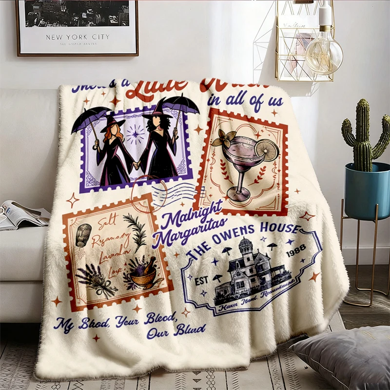 Owens Sisters Witch Flannel Blanket, There's A Little Witch In All Of Us Flannel Blanket