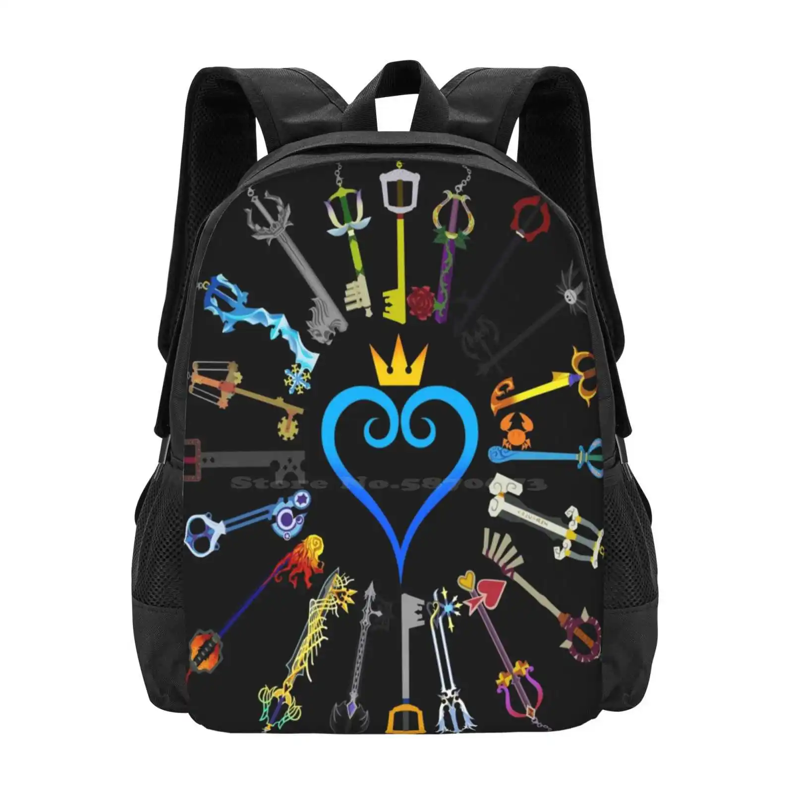 Kingdom Hearts Keyblades Fashion Pattern Design Travel Laptop School Backpack Bag Kingdom Hearts Chain Of Memories 358 2 Days